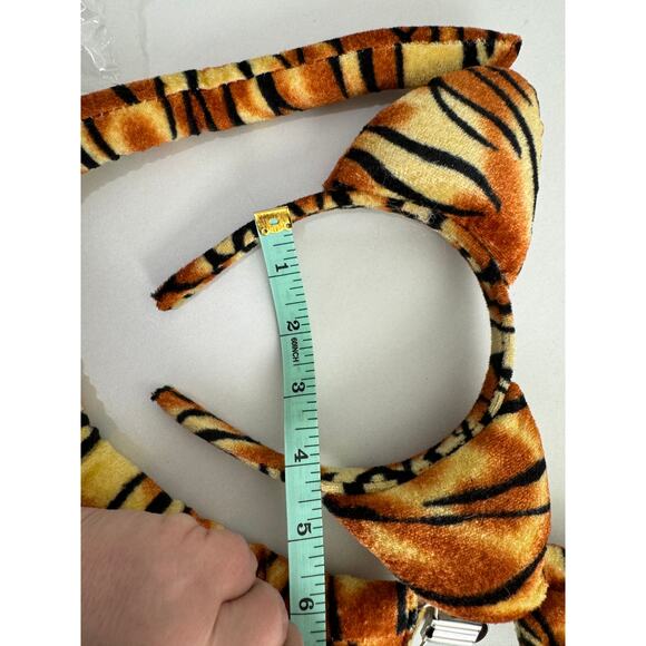 NWT Kids Adults Tiger Cat Ear Headband Tail Bowtie Costume Halloween Party - Picture 2 of 3